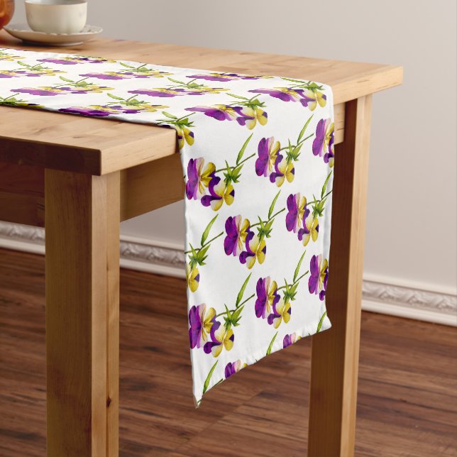 'The Pansy Party' on a Table Runner (In Situ)