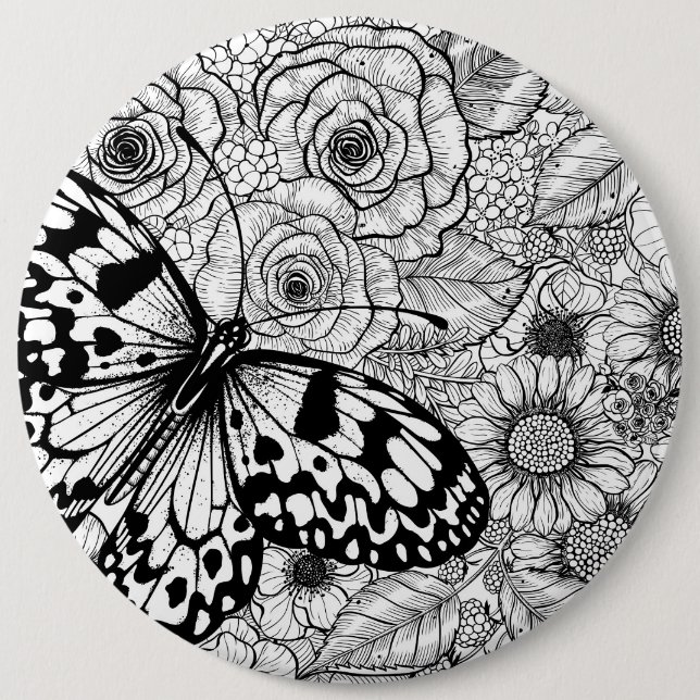 The paper kite garden 6 inch round button (Front)