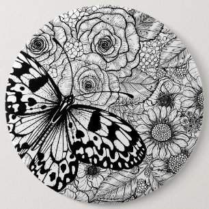The paper kite garden 6 inch round button