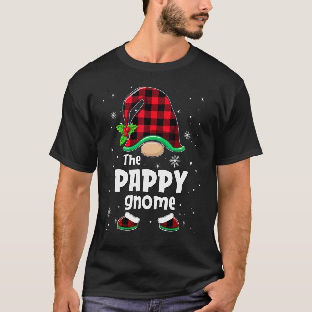 The Pappy Gnome Buffalo Plaid Christmas Matching F T-Shirt (Front)