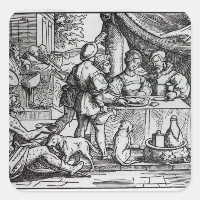 The Parable of Lazarus and Dives Square Sticker (Front)