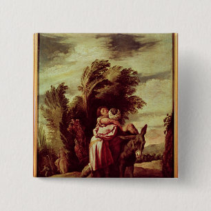 The Parable of the Good Samaritan 2 Inch Square Button