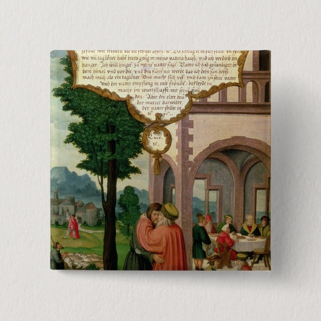 The Parable of the Prodigal Son 2 Inch Square Button (Front)