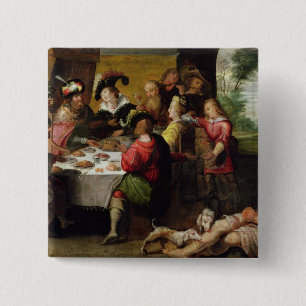 The Parable of the Rich Man and Lazarus 2 Inch Square Button
