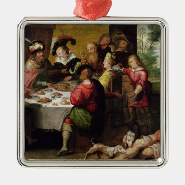 The Parable of the Rich Man and Lazarus Metal Ornament (Front)