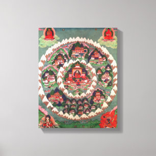 The Paradise of Shambhala, Tibetan Banner Canvas Print