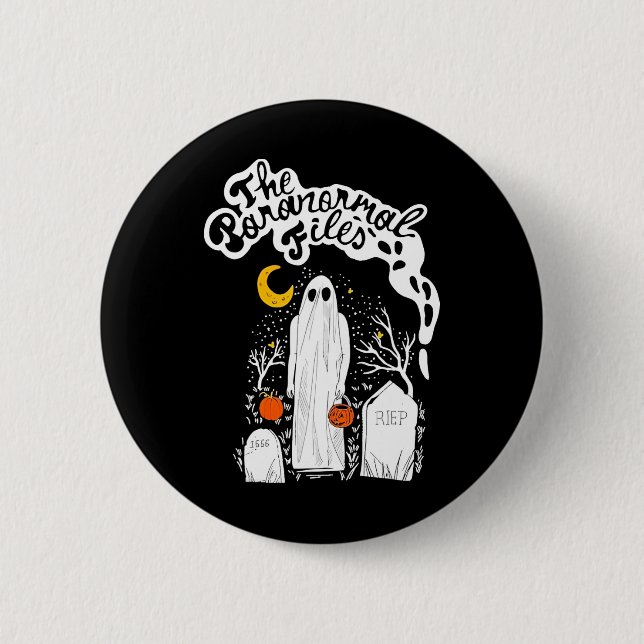 The Paranormal Files Cemetery Ghost  2 Inch Round Button (Front)