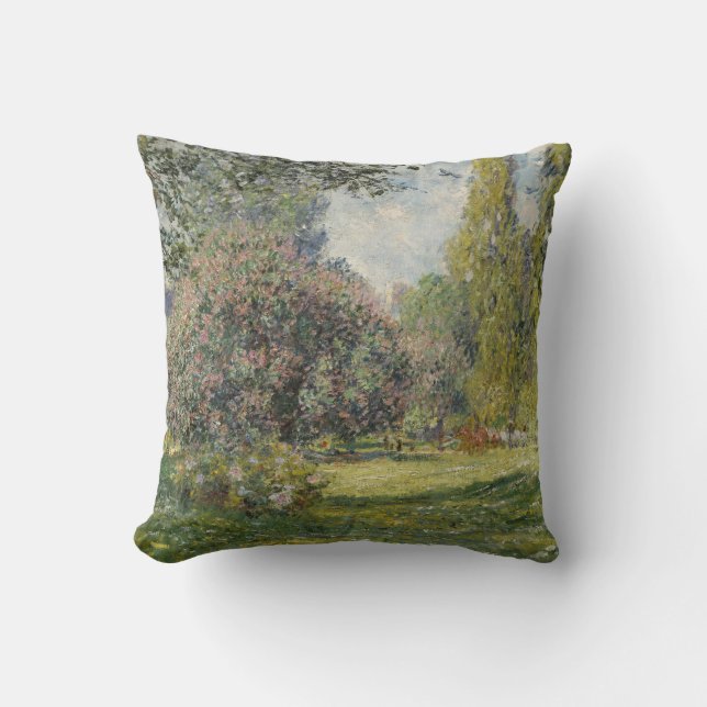 The Parc Monceau - Claude Monet Throw Pillow (Front)