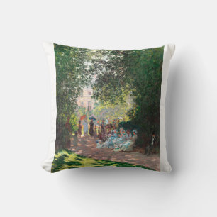 The Parc Monseau by Claude Monet Throw Pillow