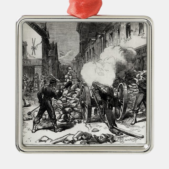 The Paris Commune: A Barricade at Issy Metal Ornament (Front)