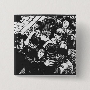 The Paris crowd, 1892 2 Inch Square Button