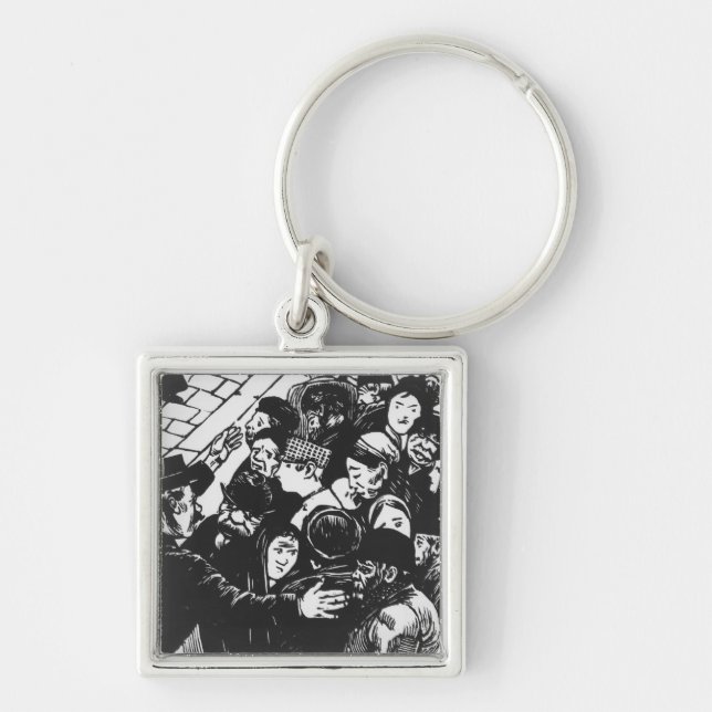 The Paris crowd, 1892 Keychain (Front)