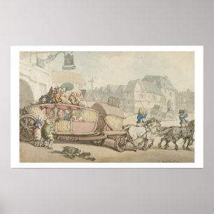 The Paris Diligence (pen & ink and w/c on paper) Poster