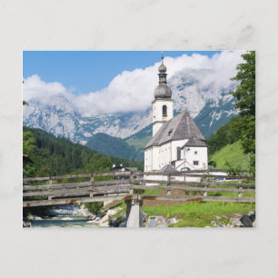 The parish church of Ramsau in Bavaria, Germany Postcard