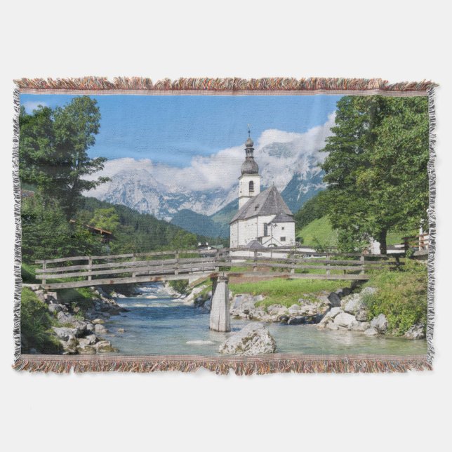 The parish church of Ramsau Throw Blanket (Front)