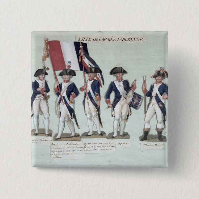 The Parisian Army during the French 2 Inch Square Button (Front)