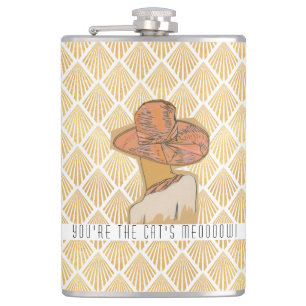 The Parisian Flapper Fashionista Art Deco Style  Hip Flask