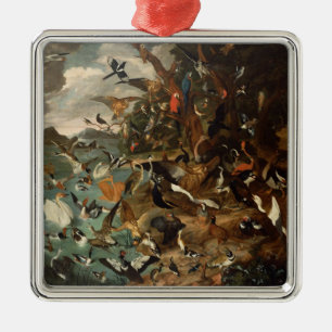 The Parliament of Birds Metal Ornament
