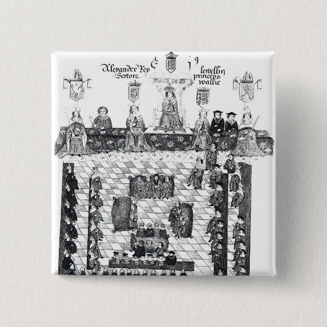 The Parliament of Edward I 2 Inch Square Button (Front)