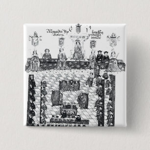 The Parliament of Edward I 2 Inch Square Button