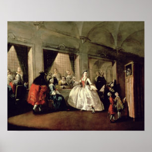 The Parlour of the San Zaccaria Convent (oil on ca Poster