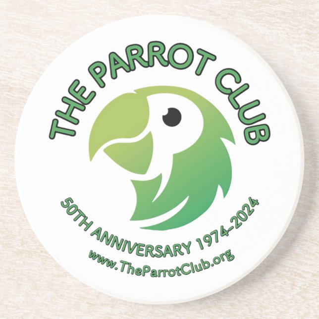 The Parrot Club 50th Anniversary Sandstone Coaster (Front)