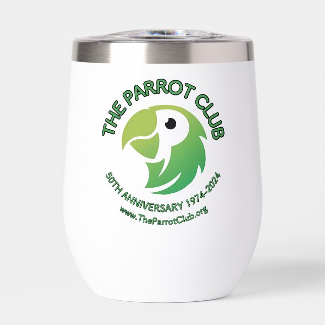 The Parrot Club 50th Anniversary Wine Tumbler (Front)
