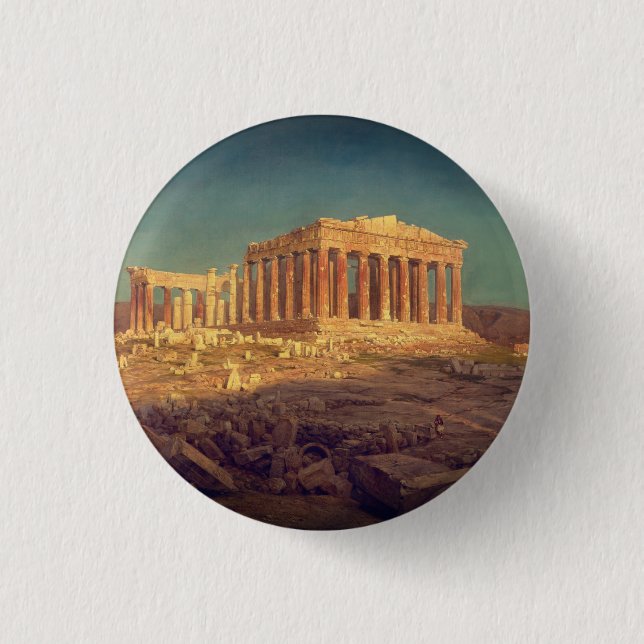 The Parthenon by F.E. Church - Athens Souvenir 1 Inch Round Button (Front)