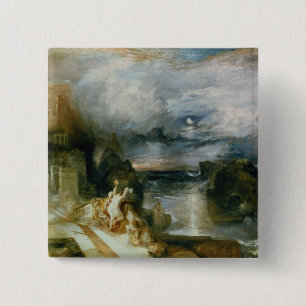 The Parting of Hero and Leander (oil on canvas) 2 Inch Square Button