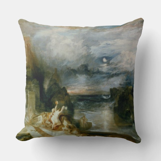 The Parting of Hero and Leander (oil on canvas) Throw Pillow (Front)