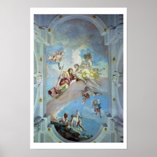 The Parting of Venus from Adonis, 1707-08 (fresco) Poster