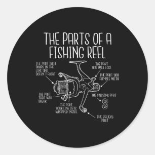 The Parts Of A Fishing Reel - Funny Fishing Fisher Classic Round Sticker