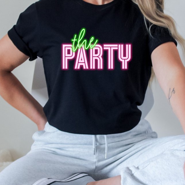 The Party Neon Green & Pink Tropical Bach T-Shirt (Creator Uploaded)