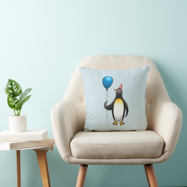 The Party Penguin Throw Pillow (Chair)