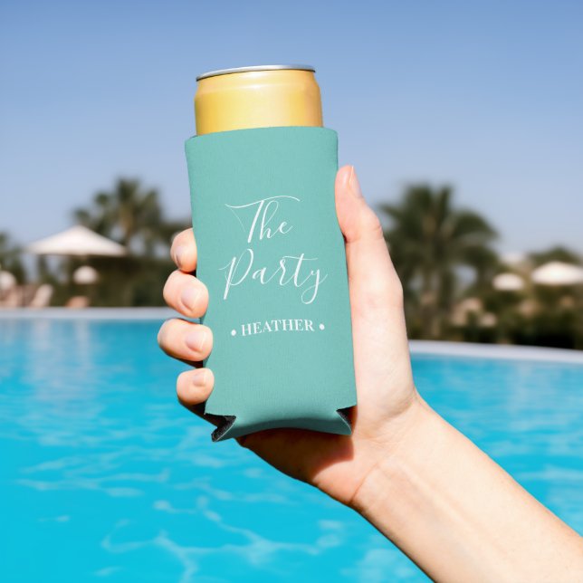 The Party & Wife Personalized Name Bachelorette Seltzer Can Cooler (In Situ Pool)