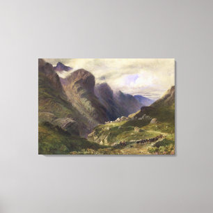 The Pass of Glencoe, 1852 (w/c) Canvas Print
