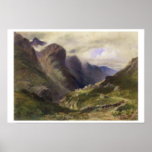The Pass of Glencoe, 1852 (w/c) Poster