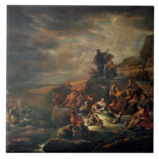 The Passage of the Red Sea (oil on canvas) Tile (Front)