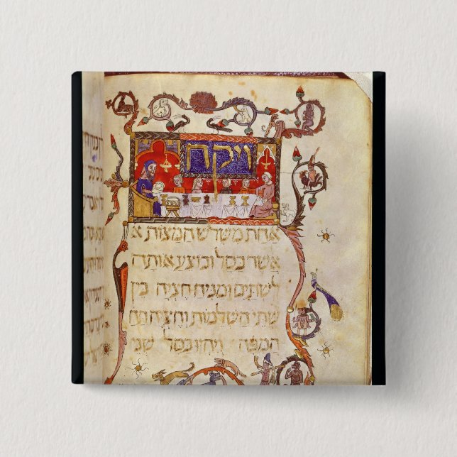 The Passover Meal, Northern Spain 2 Inch Square Button (Front)