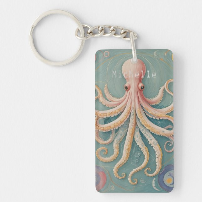 The Pastel Octopus of Enchanted Reef Keychain (Front)