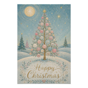 The Pastel Solstice Tree Poster