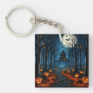 The path of the haunted forest - Halloween Keychain