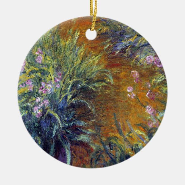 The Path Through the Irises by Claude Monet Ceramic Ornament (Front)