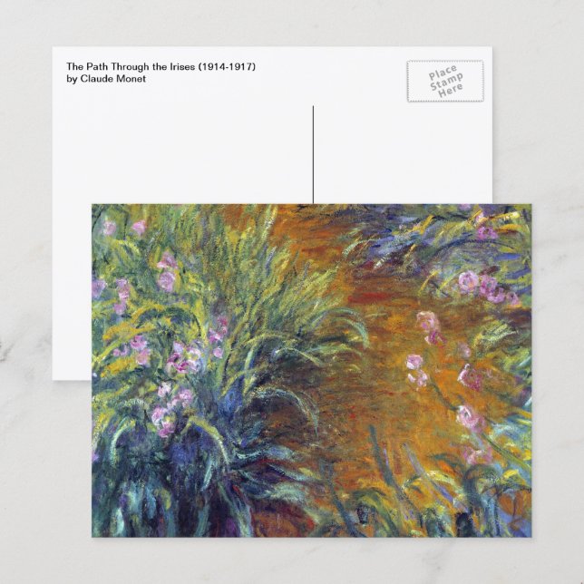 The Path Through the Irises by Claude Monet Postcard (Front/Back)