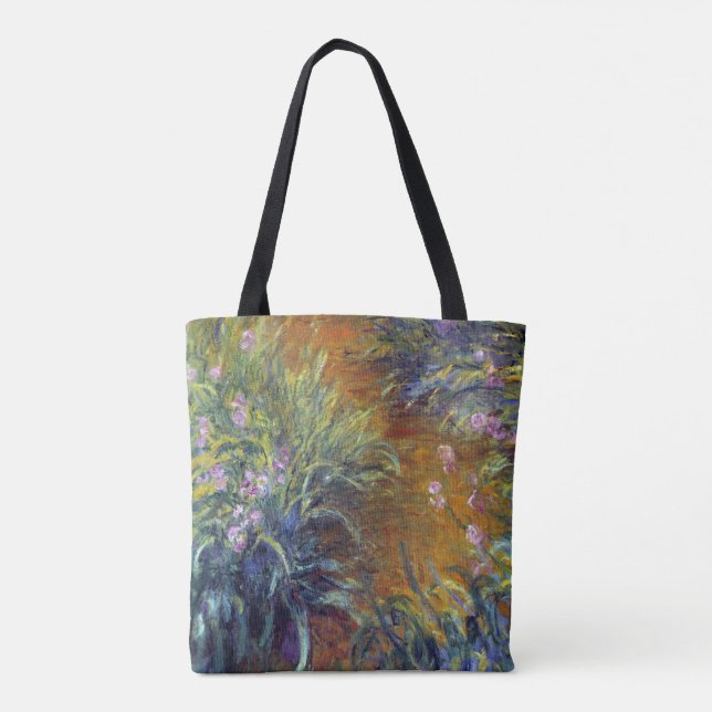 The Path Through the Irises by Claude Monet Tote Bag (Back)