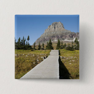 The pathway to the view of Hidden Lake 2 Inch Square Button