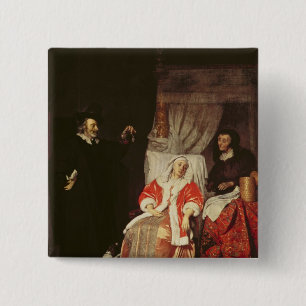 The Patient and the Doctor, 1660s 2 Inch Square Button