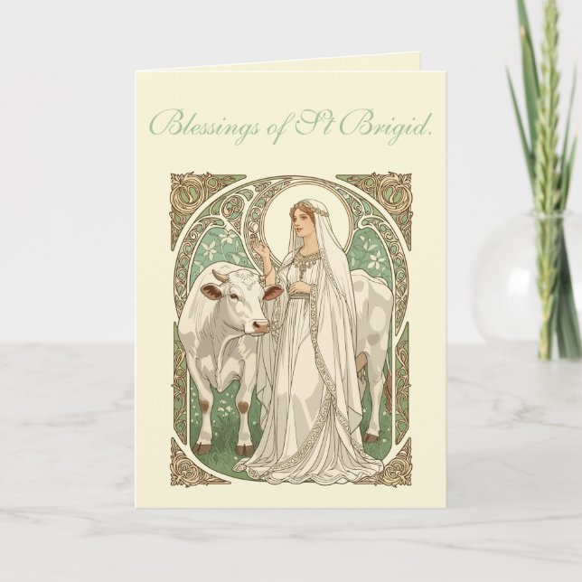 The Patron Saint of Dairy Workers St Brigid Card (Front)