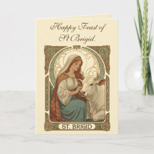 The Patron Saint of Dairymaids St Brigid Card