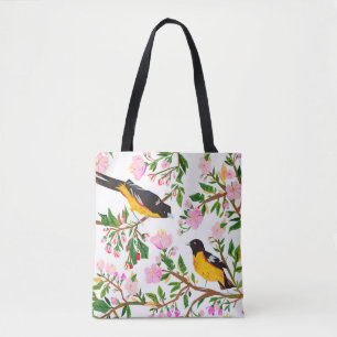 The pattern is with birds and flowers. It is creat Tote Bag